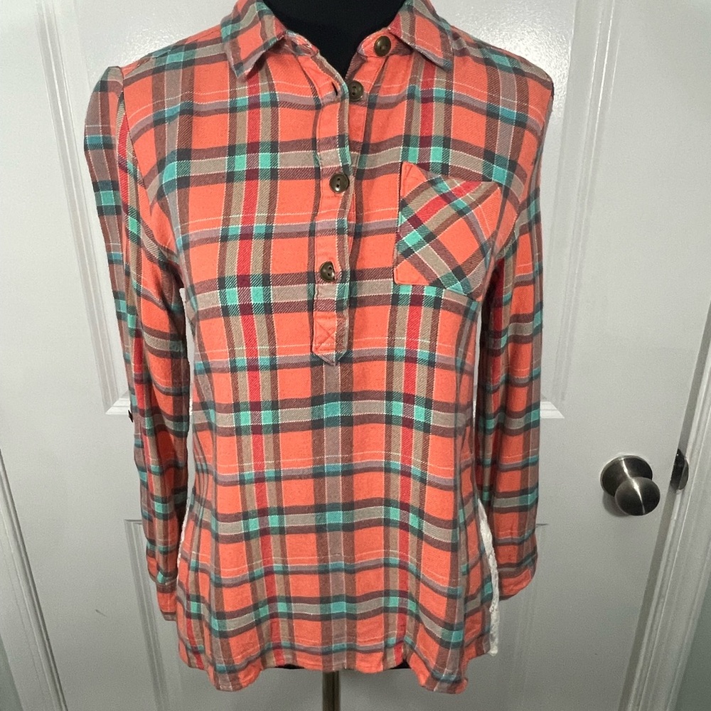 Matilda Jane Plaid Button-Up Women's Top Size Xs Cb-113